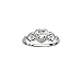 Sterling Silver April CZ Simulated Birthstone Baby Ring with Heart