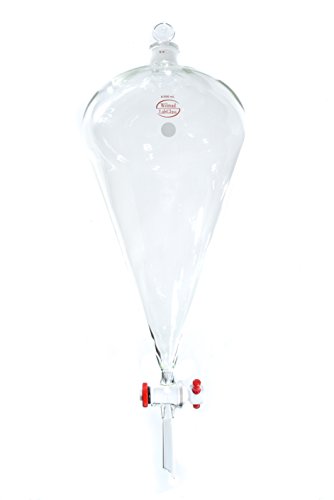 Wilmad-LabGlass LG-8421T-118 Squibb Separatory Funnel, Standard Taper Glass Stopper, PTFE Plug, 6000mL