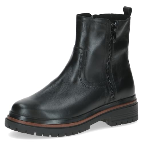 CAPRICE Stivaletti da donna in pelle con cerniera, Nero (Black Nappa), 41 EU