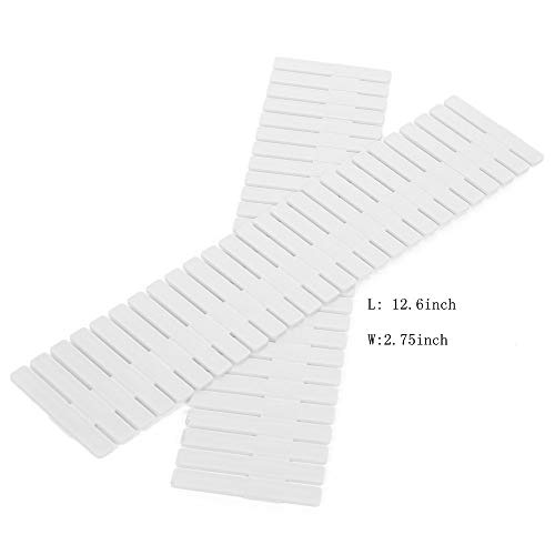ShineMe Drawer Dividers, Drawer Divider Organizers 8PCS DIY Plastic Grid Adjustable Plastic Divider Household Storage Makeup Socks Underwear Organizer (White) - Thumbnail 5