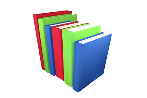 6 Pack Stretchable Book Covers: Standard Size, Reusable, Washable, Fits Hardcover Books from 6" x 7" up to 7.5" x 9.5" (6 Blue)