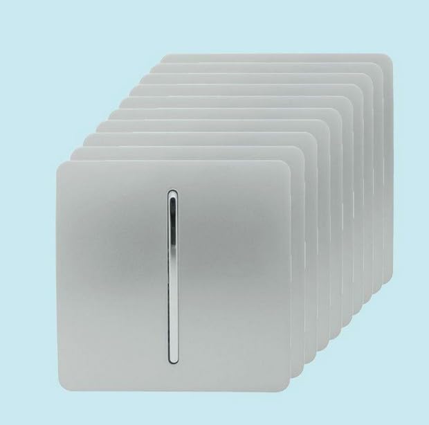 Pack of 10* Trendi 1 Gang 2 Way Artistic Modern Glossy 10 Amp Rocker Light Switch Silver ART-SS2SIx10