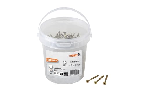 Meister 904050 Tornillos universales Unidades, Cobre, 4,0 x 40 mm (500 Stück)