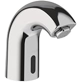 Sloan SF-2150 Sensor Faucet, Polished Chrome, 0.5 GPM, Back-Check Tee | Battery Power Supply, Deck Mounted, Infrared Sensor, 4" Trim Plate, Polished Chrome, Multi-Laminar Spray, 3362102