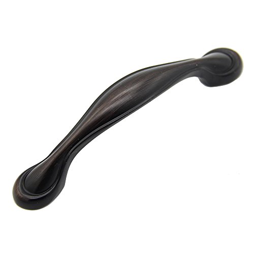 VESLA HOME 3" Rounded Foot Oil Rubbed Bronze Cabinet Hardware Handle Pulls, Drawer pulls Inch (76mm) Hole Centers 10 Pack - Thumbnail 2