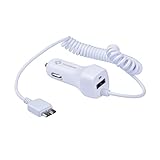 Galaxy S5 Charger, ProtonPlanet® Ultra Fast Coiled Retractable USB Car Charger Adapter for Samsung Galaxy S5 | Galaxy Note 3 | Note Pro NotePro 12.2 Rapid Travel Charger - White