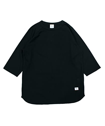 [JEMORGAN] ワッフル ラグラン７分袖クルーＴ ブラック Ｓ