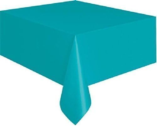 CARIBBEAN TEAL Plastic Tablecover/Tablecloth {54 x 108}{137cm x 274cm} by Teal