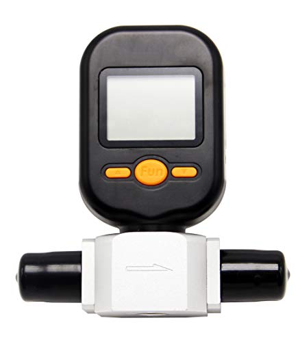 Huanyu MF5712 LCD Electronic Mass Flow Meter Digital Gas Air Nitrogen Oxygen Mass Flow Rate Tester Meter Protable Flowmeter 200 L/Min for Inactive Gas