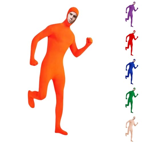 bauenieroy orange full body suit, Halloween Costumes Stealth Suit for Adults and Kids Unisex Skin Suit for Stage Performance and Costume Events Lingerie Costume for Women Cosplay Party Outfits