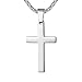 Aoiy Stainless Steel Cross Religious Pendant Necklace, Unisex, Silver-Tone, 21