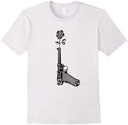 Mens Awesome Gun Rose T-Shirt - Mens &amp; Womens Sizes Medium White