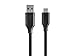 Monoprice USB Type C to USB-A 2.0 Cable - 0.5 Feet - Black, 480Mbps, 2.4A, Braided - Palette Series