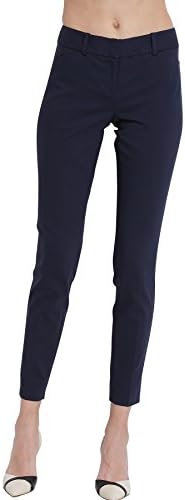 ATOUR Women Chic Skinny Cigarette Trousers Casual Business Pants Slim Fit Navy Size 6