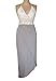 Women Lace Deep V Neck Crop Top Slit Maxi Skirt Bodycon Beach 2 Pieces Dress Set White