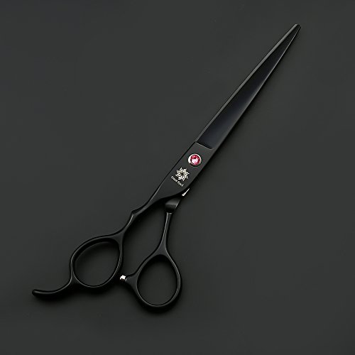 Dream Reach 7" Professional Left-Handed Japanese 440C Stainless Steel Pet Grooming Straight Shear Dog/Cat Cutting Scissor Tool with Bag for Left Hand Pet Groomer or Family DIY Use