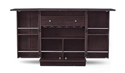 Ringabell Barley Solid Wood Bar Cabinet (Mahogany Finish)