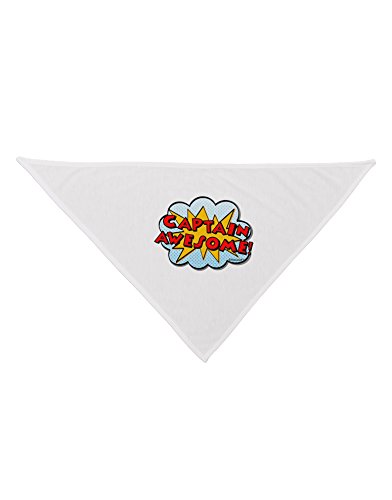 TooLoud Captain Awesome - Superhero Style Printed White Dog Bandana 26"