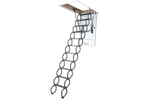 FAKRO 66876 LST 860432 Insulated Steel Scissor Attic Ladder for 27 x 31-Inch Rough Openings