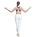 Chikool Workout Pants for Women High Waist Mesh Yoga Leggings Inner/Out Pocket White
