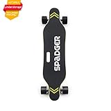 Spadger SS-K02 Electric Skateboard & Longboard Remote Control Adults, 350Watt Brushless Dual Motors, 265 lbs Max Load, 18 MPH Max Speed, 15 Miles Max Range, 2nd Gen Standard Long Boards