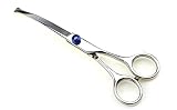 LILYS PET 7" Right-Handed Pet Round-Tip Grooming Stainless Steel Safety Grooming for Dogs and Cats (Curved Scissor)