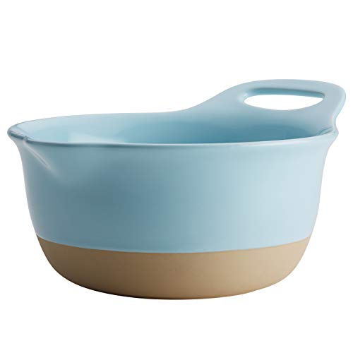 Rachael Ray Cityscapes Ceramic Mixing Bowl Set, Light Blue 2Piece