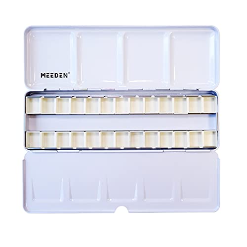 MEEDEN Empty Watercolor Tin Box Palette Paint Case, Medium Colorful Tin