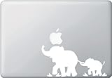 Mom and Baby Elephant - Design 1 - No Tree - Macbook or Laptop Decal Sticker (Color Variations Available) (7.5