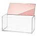 mDesign Large Plastic Cosmetic Storage Box with Decorative Hinged Lid - Organizer Container for Vanity, Countertop, or Cabinet - Holds Lipstick, Lip Gloss, Blush, Concealer, Jewelry - Clear/Rose Gold