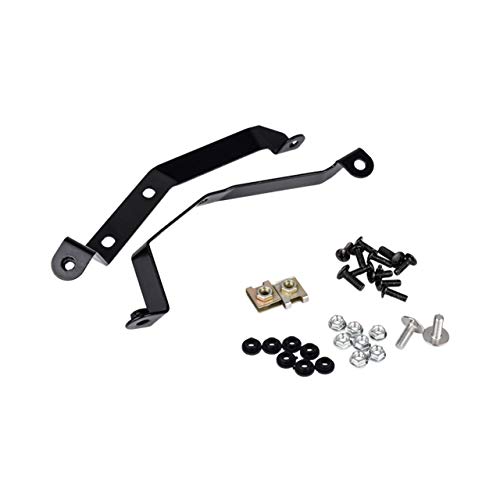 KATUR Motorcycle 7" Headlight Protector Fairing Windshield Kit Universal Screen Cafe Racer Style Fit for Harley Dyna Sportster 1200 883 FLHT Bobber Touring(Black with Smoke Lens)