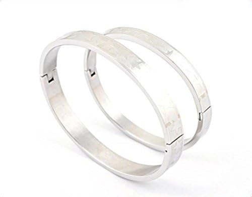 Jewelryfinds Minimalist Aesthetic High-Grade Titanium Steel Stars Silver Bracelet Couple Bracelet