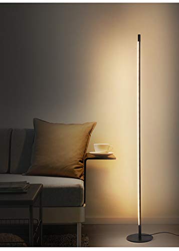 BVTECH Smart LED Floor Lamp Dimmable Standing Uplight Lamp with Remote Control, Modern Ultrathin 3 Color Temperatures in One LED Standing Lamp (Not Foldable)