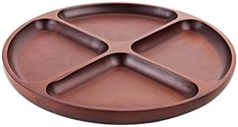 Solid wood partitioned fruit and fruit plate Creative wooden household tea tray Hotel wooden tray snack tray,B-2