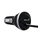 Mengo Apple MFI Certified 24W/4.8A Dual Ports Tangle-Free Coiled Car Charger - Black