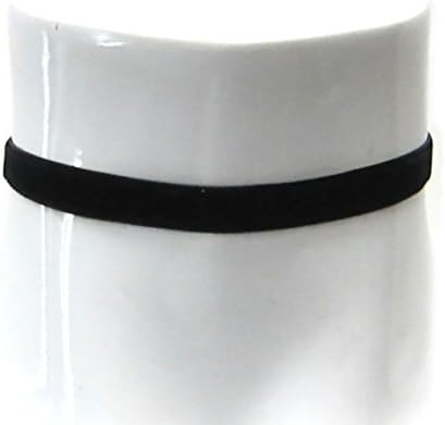 Plain Velvet Ribbon Lace Choker Necklace Black 10mm