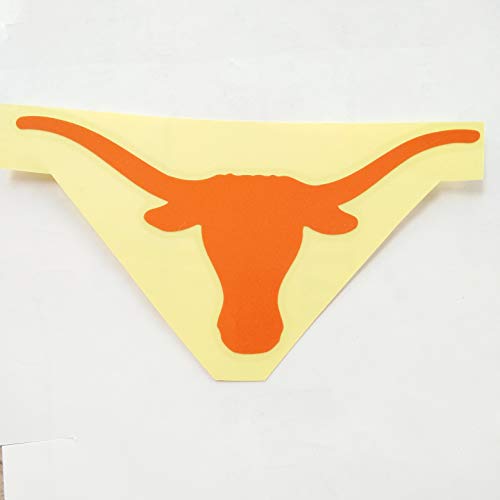 CUSHYSTORE Orange Texas Longhorns Cow Head 5" Reflective Decal Decals Vinyl Sticker Safety Night Rear for Motorcycle Bike Bicycle Car Helmet Trunk Tailgate Mobile Phone Laptop Notebook Mac Tablet
