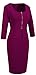 Homeyee Women's Celebrity Vintage Square Neck Tunic Bodycon Dress U898 (L, Carmine)