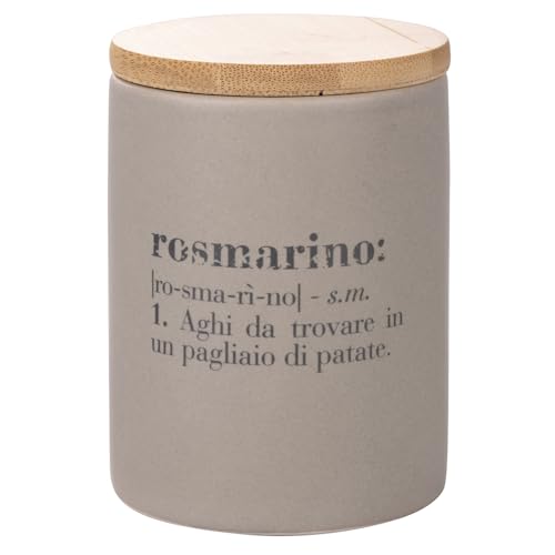 Villa d'Este Home Tivoli Victionary Dose Rosmarin, 280 ml, Steingut, Bambusdeckel