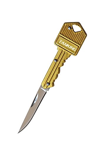 TANKING Keychain Shaped Folding Pocket Knife (Gold) TANKING Keychain Shaped Folding Pocket Knife (Gold)