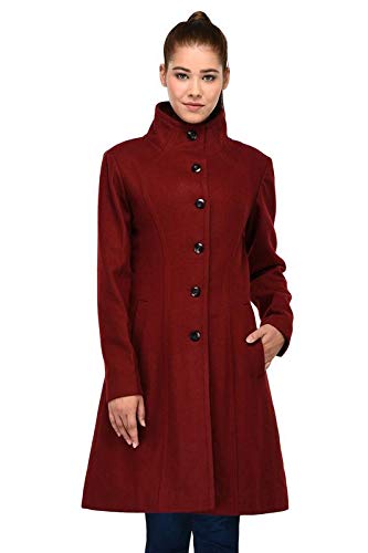 owncraft maroon wool coat