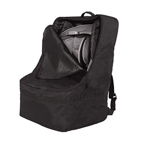 J.L. Childress Padded Backpack Car Seat Bag - Travel Bag for Airplane, Fits Most Baby & Infant Car Seats, Boosters, & Carriers, Airport Accessories for Gate Check or Baggage Check - Ultimate, Black