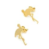 Silver Gold Plated Flamingo Earrings Earbuds