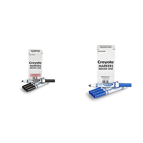 Crayola Black Washable Markers, Broad Line Markers, 12 Count & 12 Count