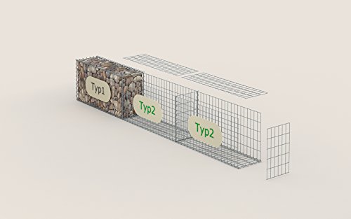 GABIONA Steinkorb-Gabione eckig, Maschenweite 5 x 5 cm, Tiefe 30 cm, Anbau-Korb Typ 2, Spiralverschluss, galvanisch… – Bild 4