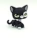 Black Cat Green Eyes Flower Patch Kids Child Figure Cute Toy #2249