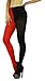 ToBeInStyle Women's Two Toned Jester Tights w/Reinforced Toe - One Size: Plus/Queen - Black/Red