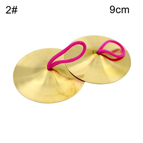 difcuyg5Ozw 1Pair Brass Finger Cymbals Portable Musical Percussion Instrument Lightweight Easy Play Kids Toy Dancing Props - 9cm - Thumbnail 7