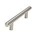 Gobrico 10 Pack 3-3/4 Inch Hole Centers Kitchen Cabinet Handles Brushed Nickel Cabinet Pulls Stainless Steel T Bar Dresser Handles and Knobs for Hardware-6 Inch Overall Length