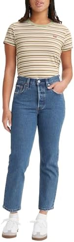 Damen Jeanshose 501 Crop High Rise, Straight Fit, Blau (Jazz Pop), W27/L26